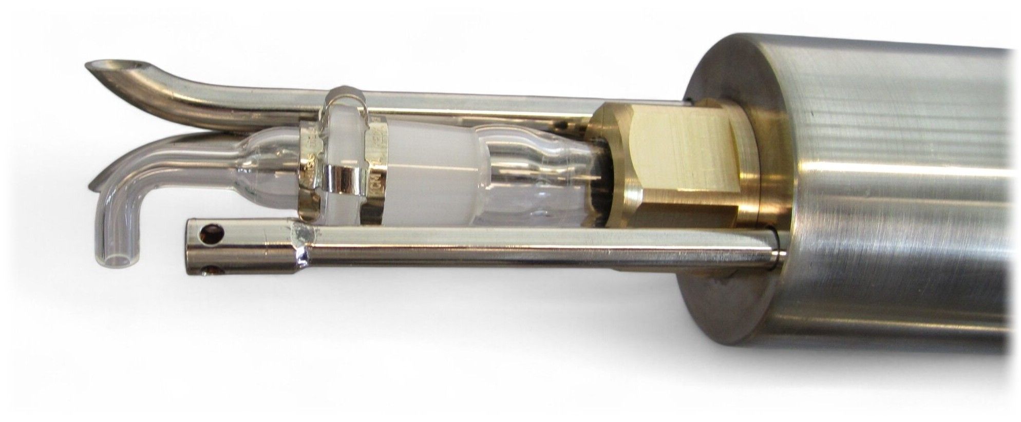 The probe head of the EVA Light with glass nozzle, S-type pitot tube and thermocouple