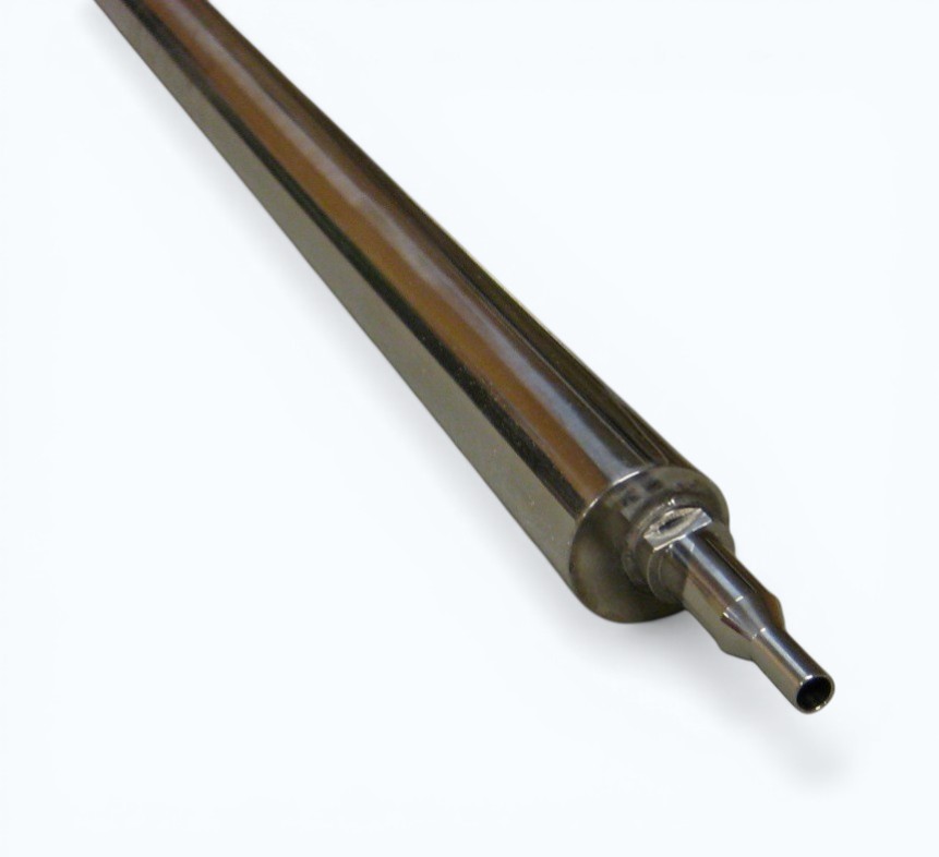 Close-up of a suction pyrometer nozzle made of high-temperature resistant material