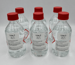 Pre-labelled bottles of carbonate-free 4M NaOH absorbent prepared by METLAB for shipment to a biogenic CO2 sampling campaign